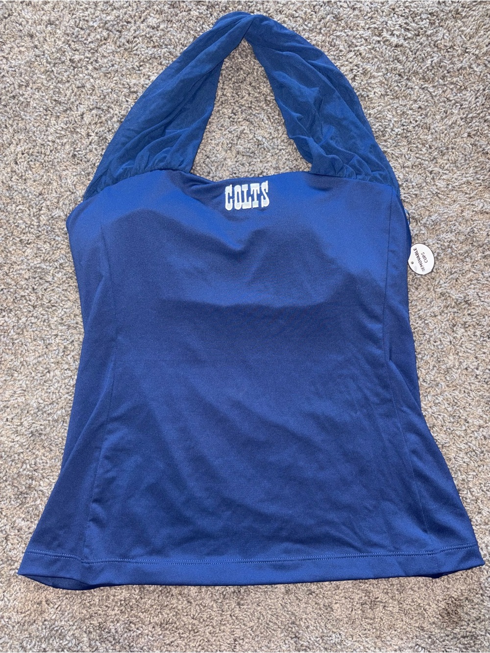 Indianapolis Colts NFL Halter Top All Sport Couture Blue Size L Game Day